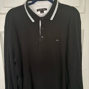 Michael Kors Men's Polo Shirt in Black with White Accents